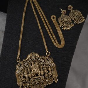 Premium matt 32 inch dollar chain with earings 