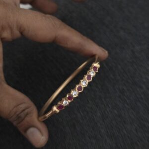  Premium impon ruby and white stone bangle