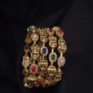 Premium Mat AD stone lakshmi bangle 1 pair