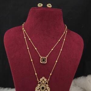 Premium Mat 2 layer peacock necklace