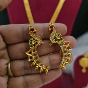 Premium mat AD stone peacock stud