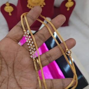  Premium foaming AD stone mugappu chain 