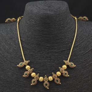 Premium matt AD stone kemp necklace