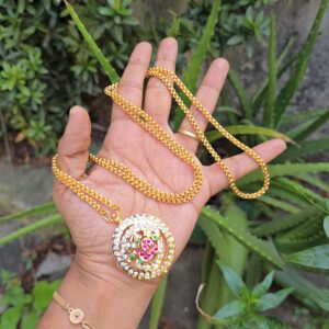 Premium impon AD stone om dollar chain 40 inch