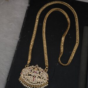  Premium impon AD stone gajalakshmi dollar chain 