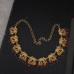  Premium foaming AD stone elephant necklace