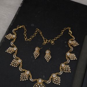 Premium mat Ad stone diamond replica necklace