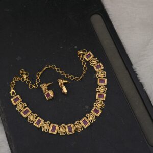 Premium matt AD stone necklace