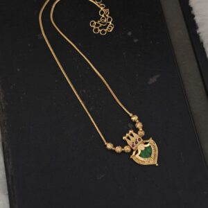 Premium foaming AD stone palak necklace 