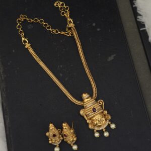  Premium matt AD stone vishnu necklace