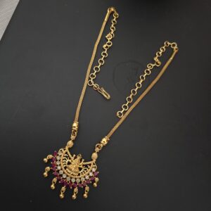  Premium foaming ad stone  lakshmi necklace