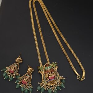  Premium foaming meenakari dollar chain with mandapam pattern