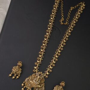 Premium matt AD stone lakshmi haram with stud 