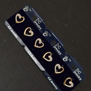 Premium rose gold AD stone heart stud 