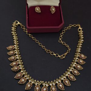 Premium matt AD stone kemp necklace 