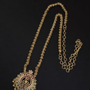 Premium foaming AD stone peacock necklace
