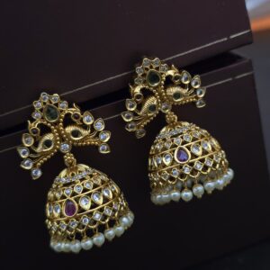  Premium matt AD stone jhumka