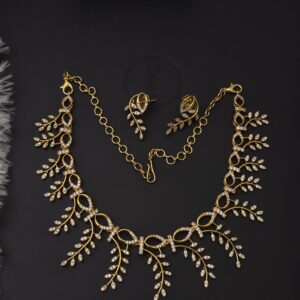 Premium foaming AD stone necklace with stud 