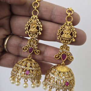  Premium mat AD stone jhumka 