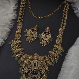 Premium grang matt AD stone wedding haram with stud 