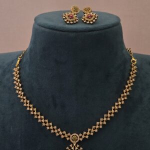 premium matt ad stone necklace with earings