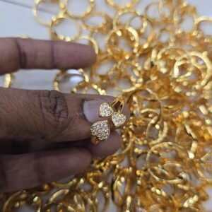  Premium foaming AD stone heart ring 