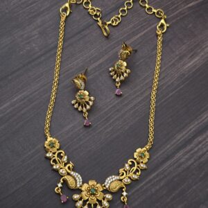  Premium matt ad stone haram with earings