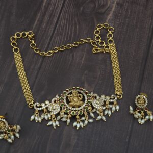 Premium matt AD stone vinayagar choker 