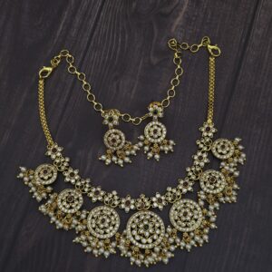 Premium matt AD stone necklace with stud 