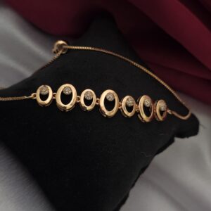 Premium ad stone rose gold bracelet