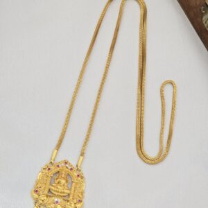 Premium foaming AD stone lakshmi dollar chain 32 inch