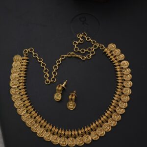 Premium matt lakshmi necklace with eraings 