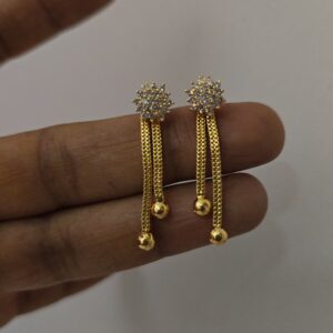  Premium foaming AD stone diamond replica chain drops earing 