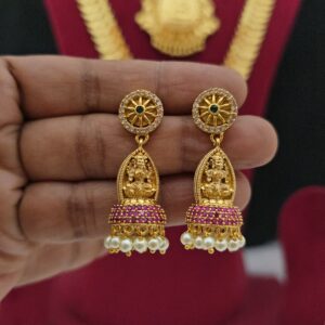 Premium matt ad stone lakshmi jhumka