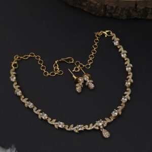 Premium matt ad stone necklace with earings