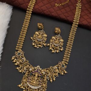 premium matt lakshmi haram with earings