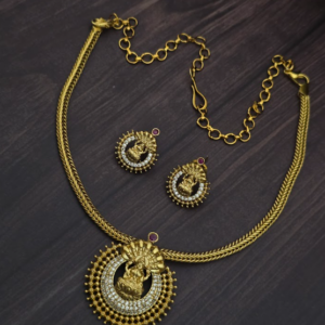  Premium matt AD stone lakshmi necklace 