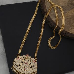 Premium impon AD stone gajalakshmi 32 inch dollar chain 