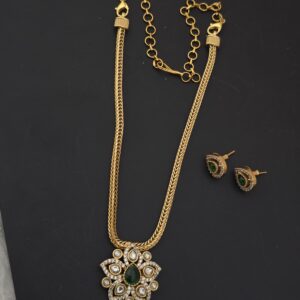 Premium matt AD stone necklace with stud 