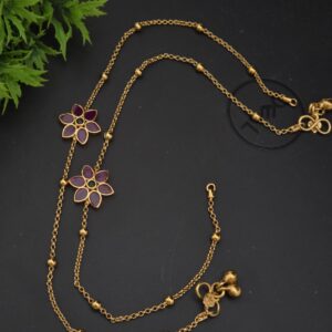 Premium matt ruby anklet 