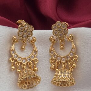 Premium foaming AD stone chandhbali jhumka