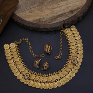  Premium matt lakshmi coin necklace 