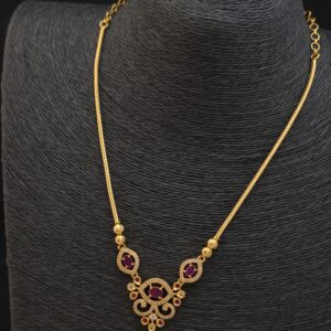 Premium matt ruby stone necklace