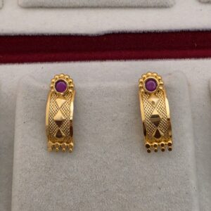 Premium foaming real gold look ruby j type stud