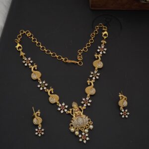 Premium mat ad stone lakshmi antique necklace 