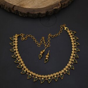 Premium matt palak necklace 