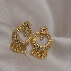 Premium foaming AD stone chandhbali earing