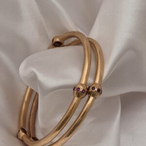 Premium impon unpolished regular use bangle Comes ruby stone