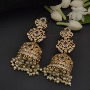 Premium matt ad stone jhumka