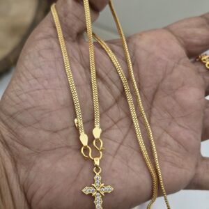 Premium impon ad stone cross dollar chian 